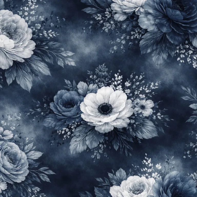 Fototapeta-granatowe-kwiaty-4096x2731