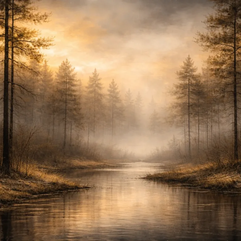 fototapeta-mglisty-las-nad-rzeka-4096x2731
