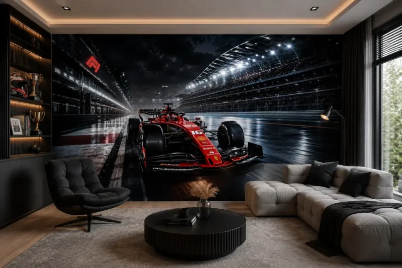 Fototapeta pojazdy – wyścigowy samochód F1 w pokoju młodzieżowym