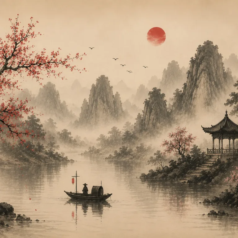 Fototapeta-orientalny-pejzaz-ink-wash-4096x2731