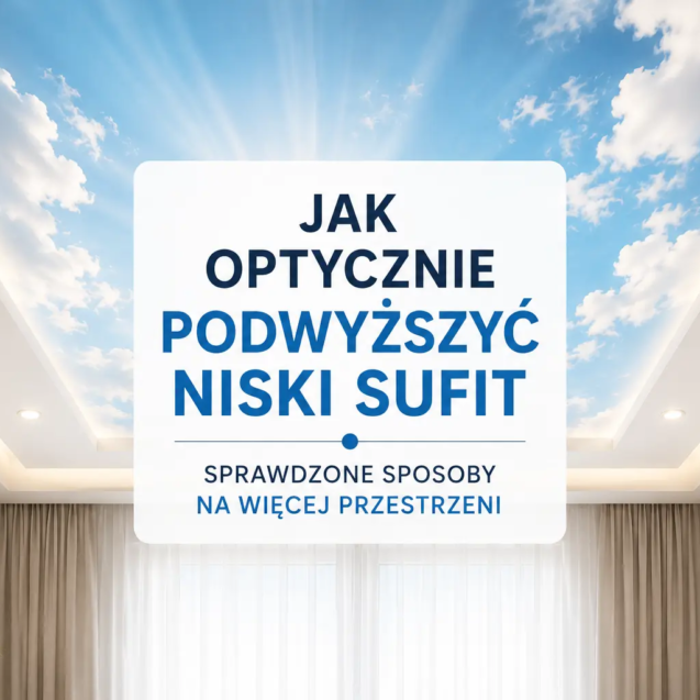 Jak optycznie podwyższyć niski sufit za pomocą fototapety sufitowej z motywem nieba i chmur