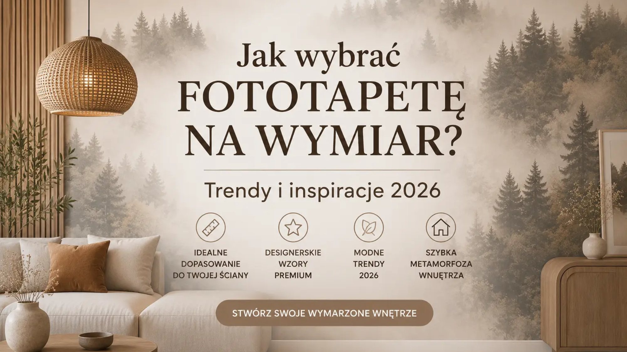 Jak wybrać fototapetę na wymiar – modne trendy i inspiracje do nowoczesnego wnętrza 2026