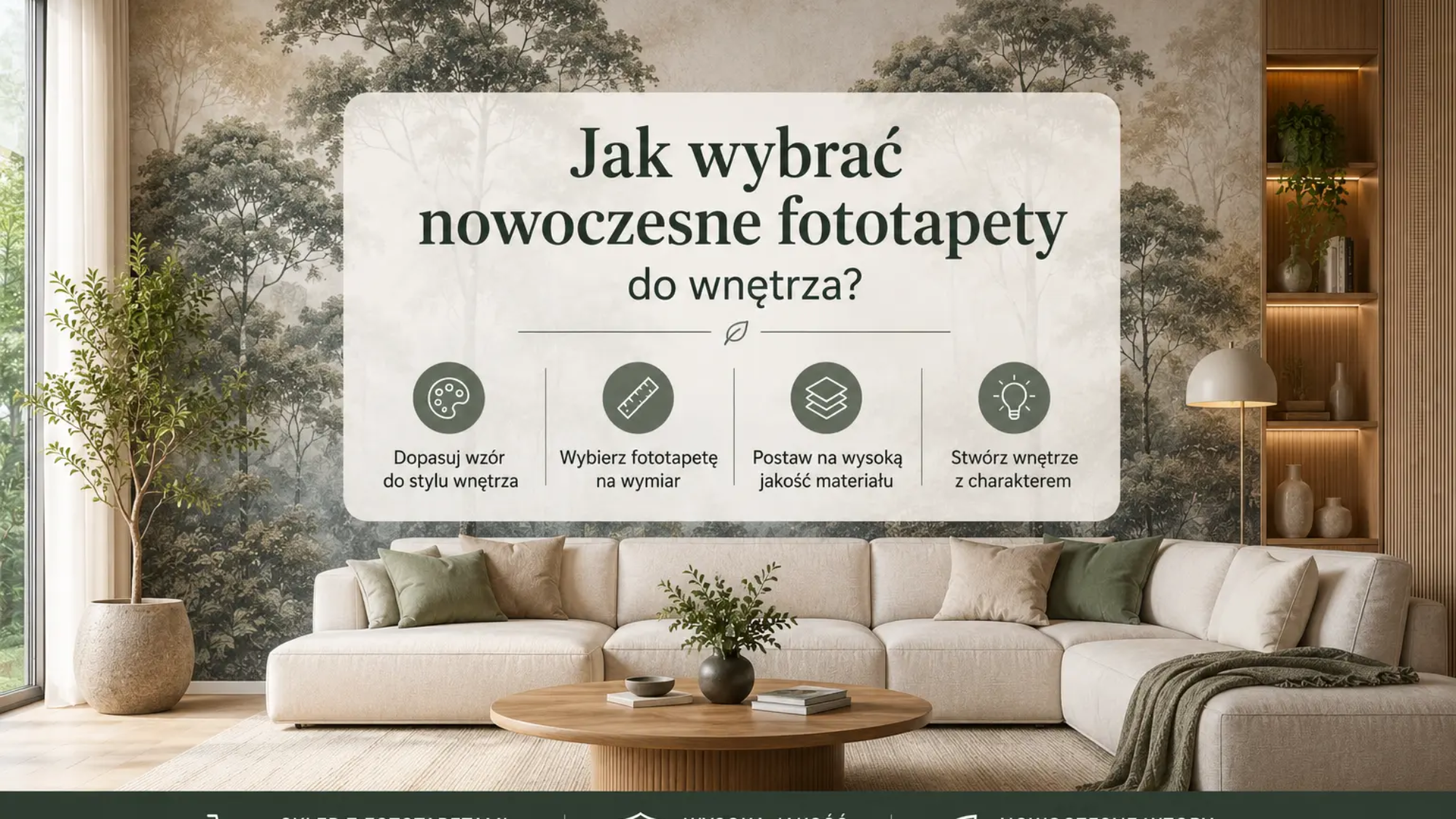 Nowoczesne wnętrze z fototapetą premium - sklep z fototapetami na wymiar