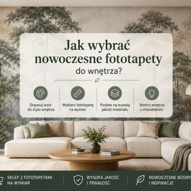 Nowoczesne wnętrze z fototapetą premium - sklep z fototapetami na wymiar