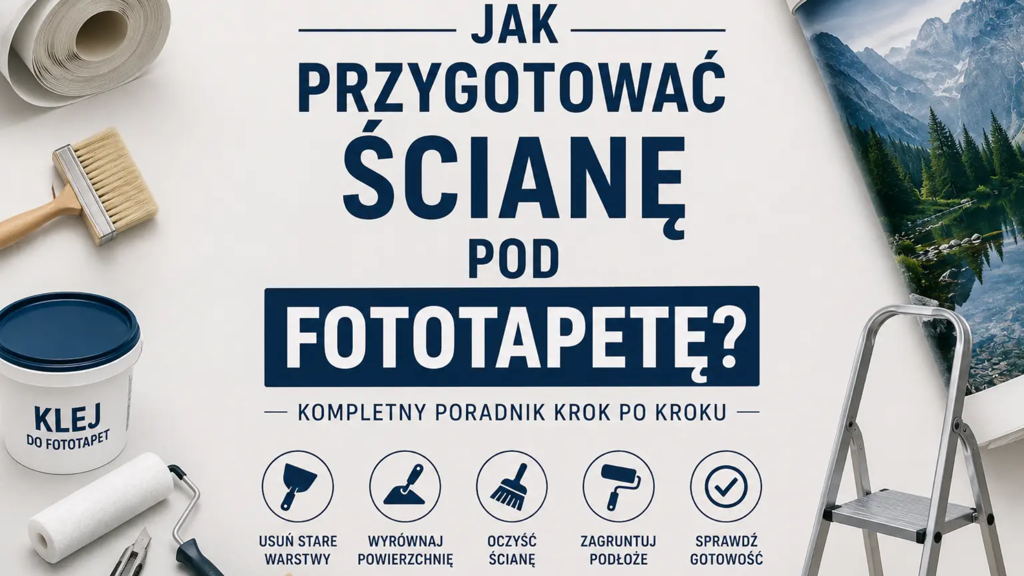 Jak przygotować ścianę pod fototapetę – usuwanie starych warstw, wyrównanie, czyszczenie i gruntowanie ściany przed montażem