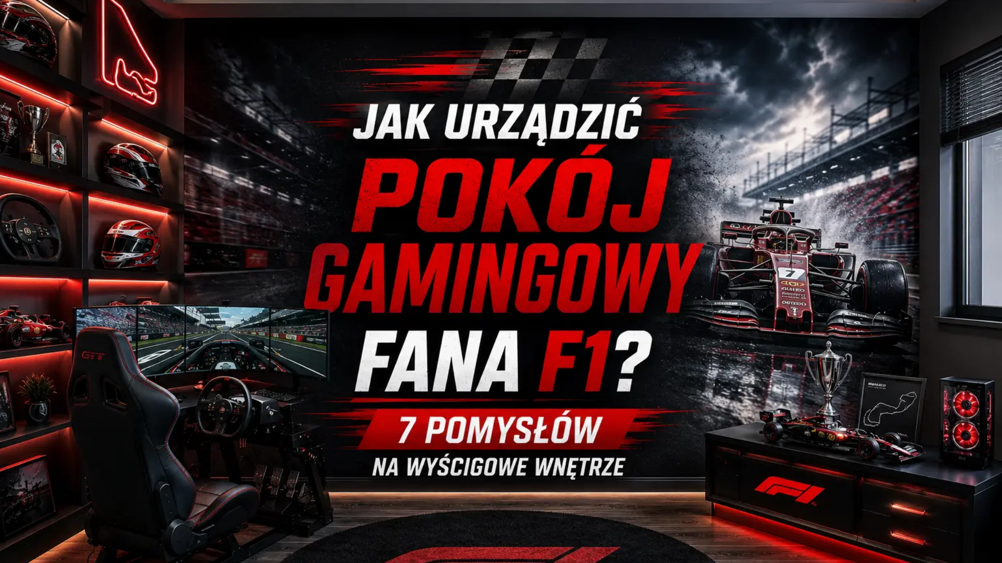 Jak urządzić pokój gamingowy fana F1 – 7 pomysłów na wyścigowe wnętrze