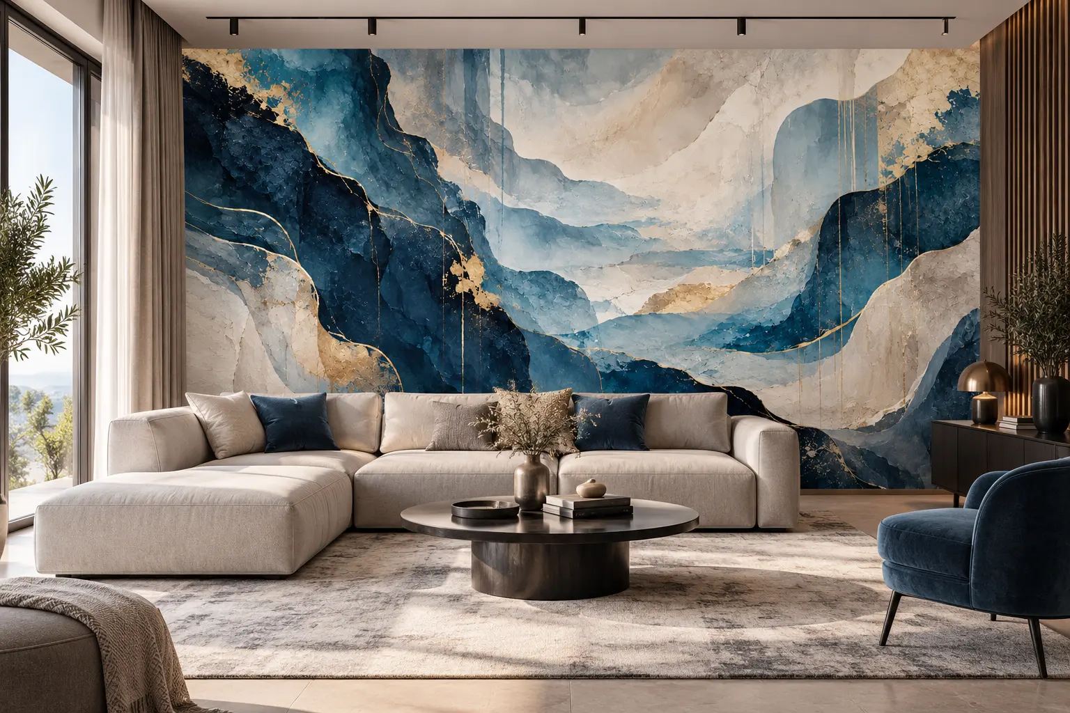 Fototapeta Błękitne Horyzonty – Blue Horizons w salonie