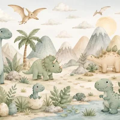Fototapeta-Dinozaury-w-Pastelowej-Krainie-Dino-Valley-master