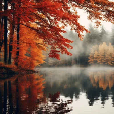Fototapeta-Lesne-Jezioro-we-Mgle-Autumn-Mist-mini-master