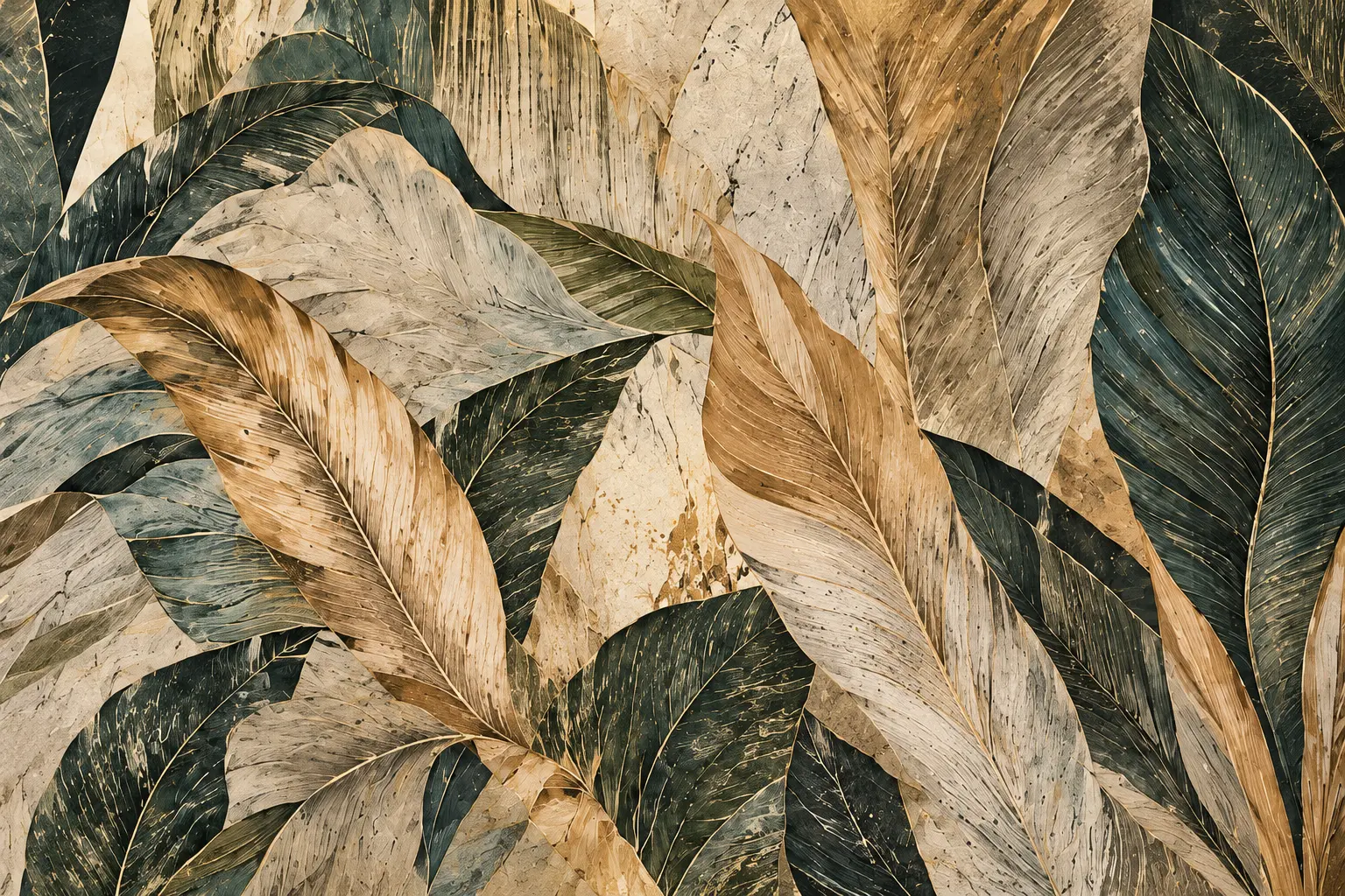Fototapeta Liście Egzotyczne – Botanical Harmony, wzór botaniczny