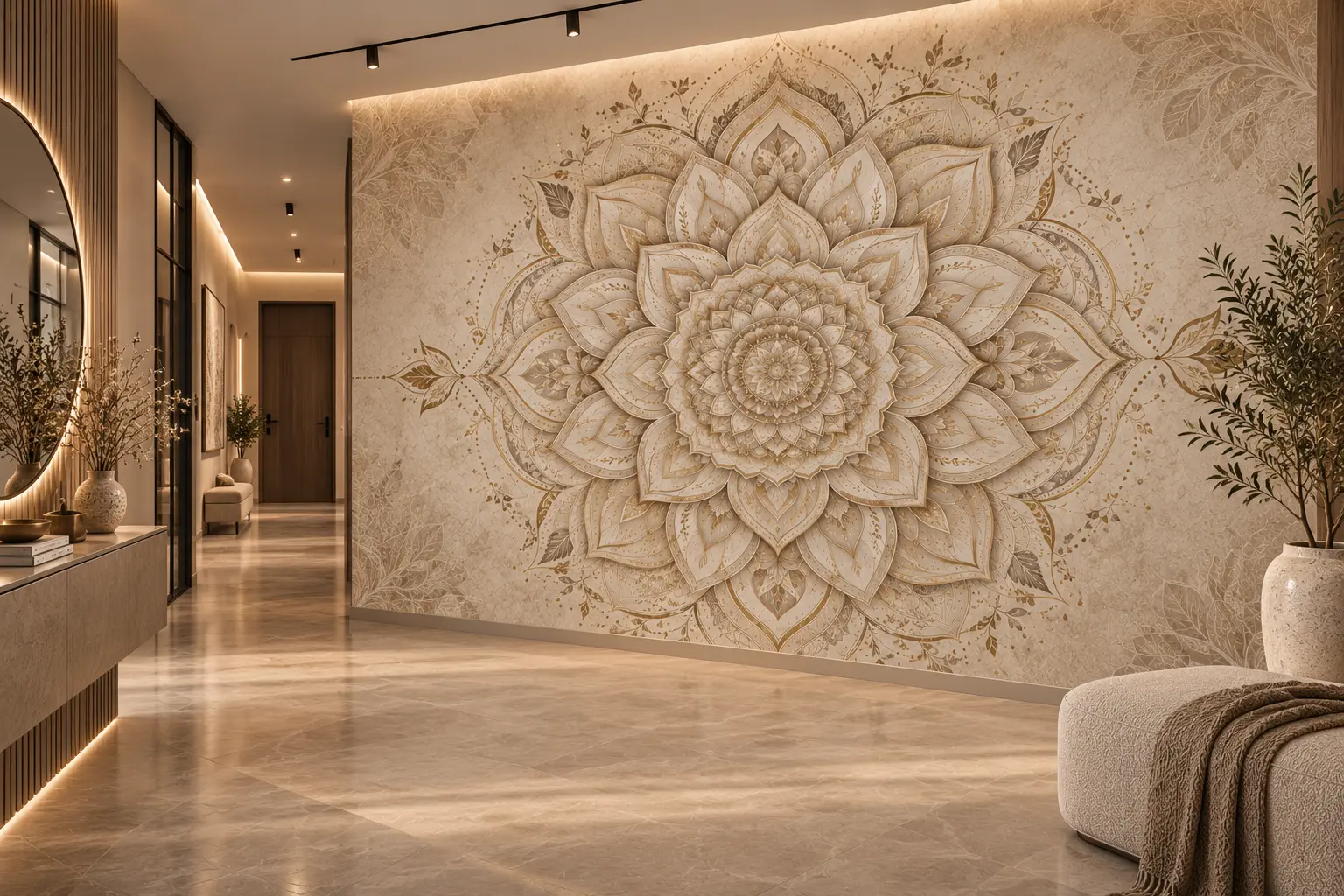 Fototapeta Mandala Boho Blossom w przedpokoju