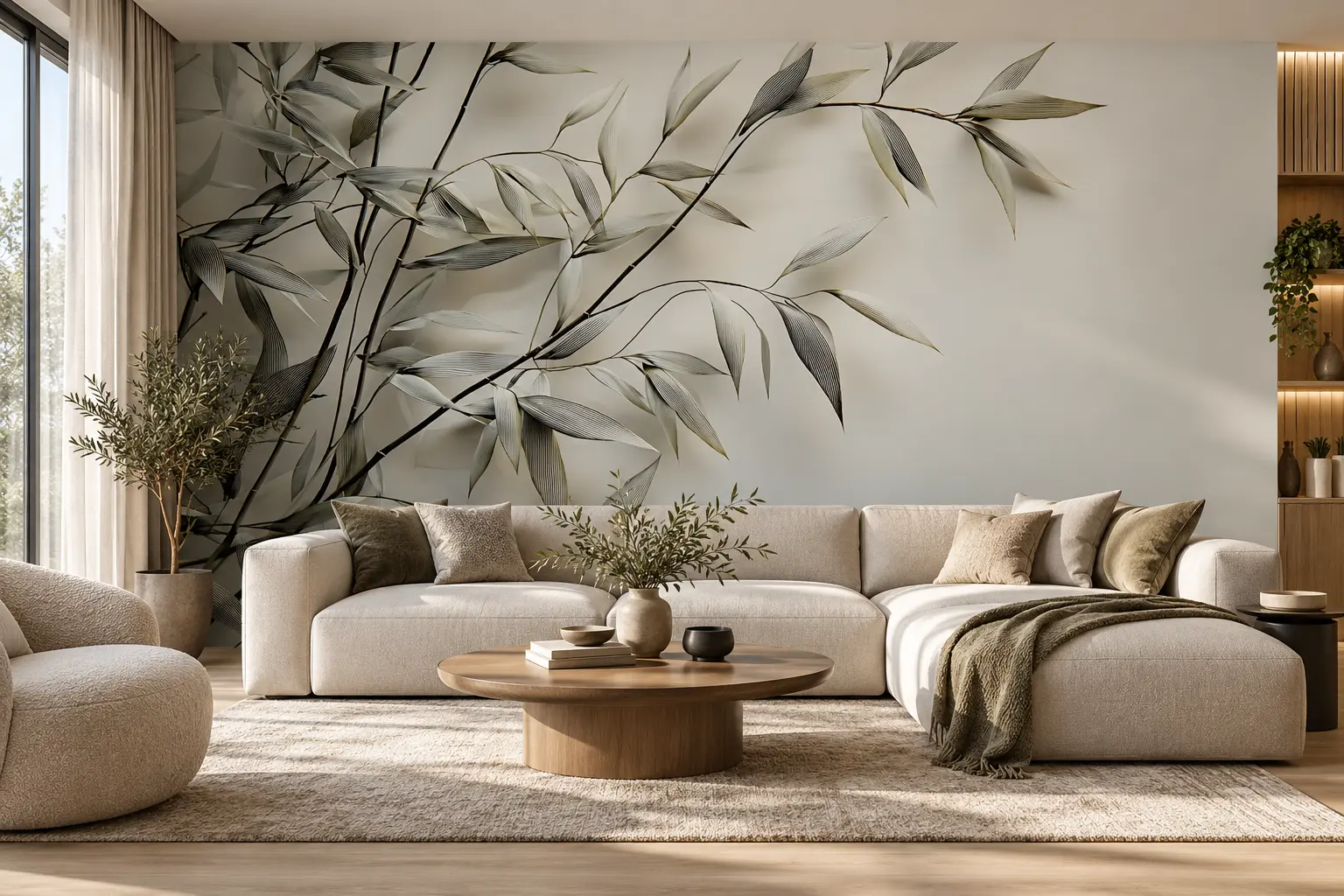 Fototapeta Srebrne Gałązki – Silver Branches w salonie