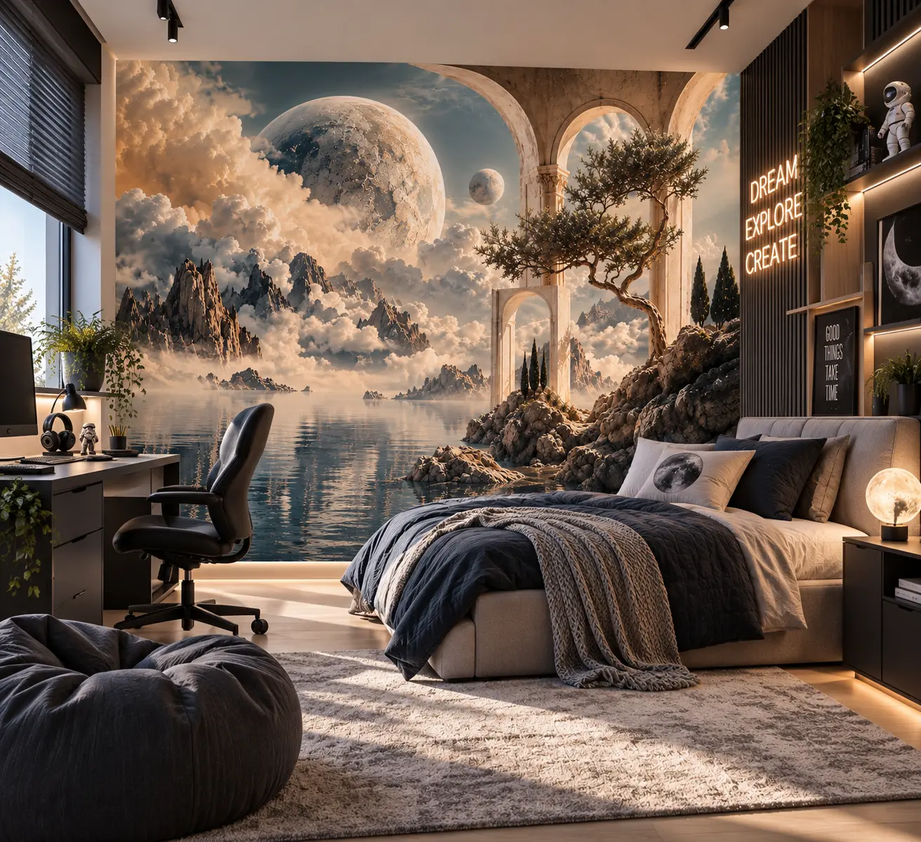 Fototapeta Surrealna Kraina Snów – Dreamscape w pokoju nastolatka