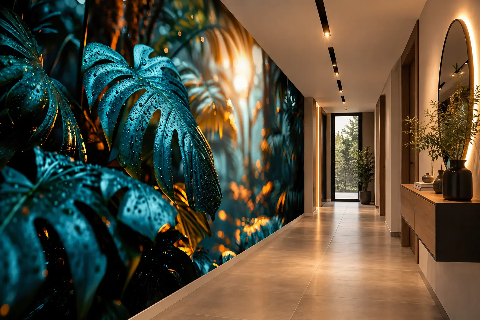 Fototapeta Tropikalny Blask – Tropical Glow w korytarzu