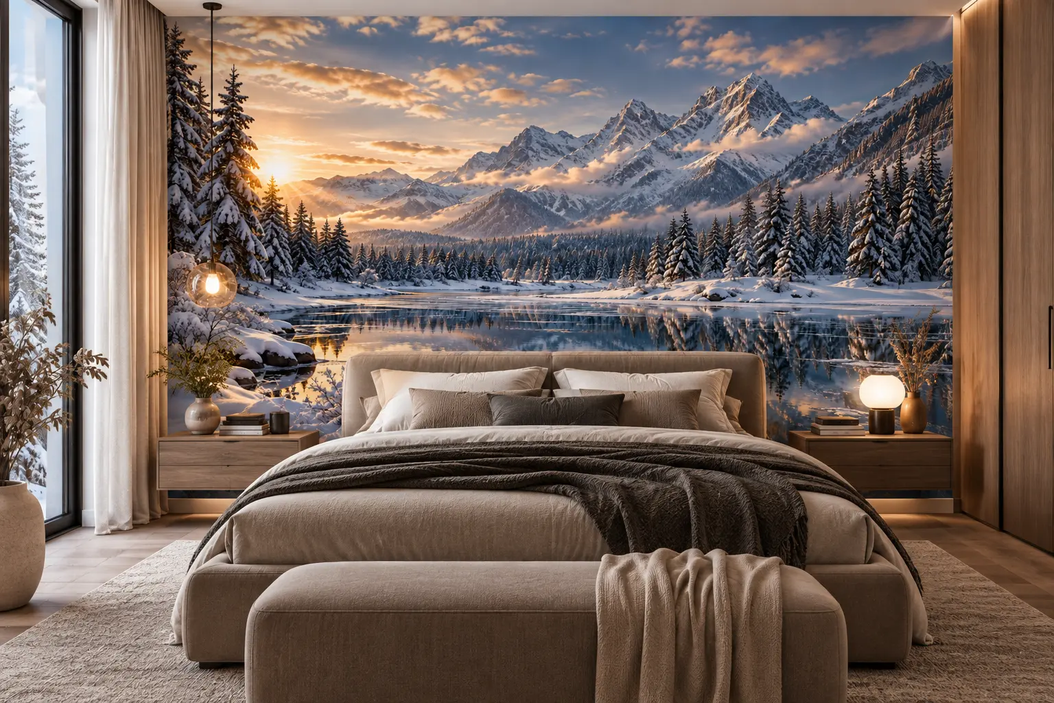 Fototapeta Zimowa Dolina – Winter Valley w sypialni