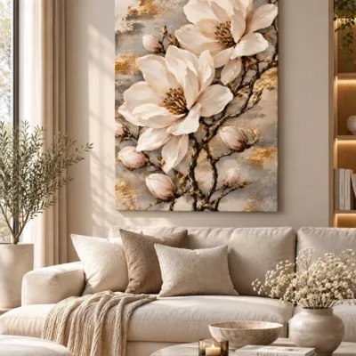 Obraz-Magnolie-w-Zlocie-Golden-Magnolia-pion-100x150-w-salonie