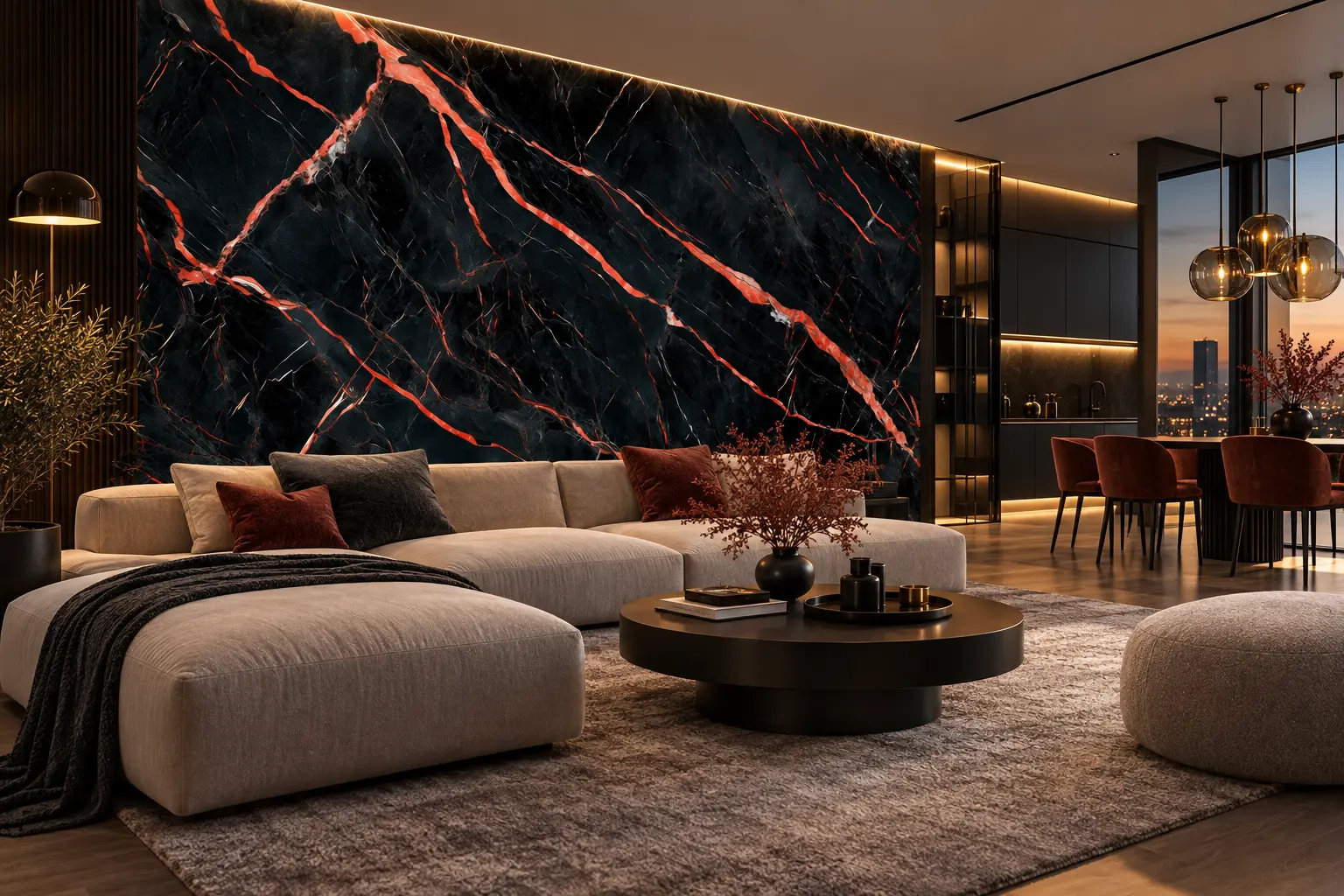 Fototapeta Czarny Ogień – Black Inferno w apartamencie