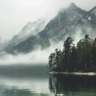 Fototapeta Górskie Jezioro – Alpine Serenity - wzor master