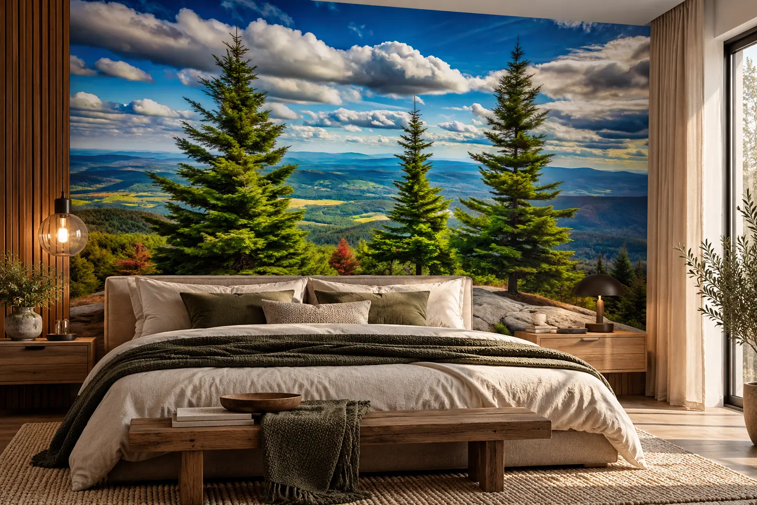Fototapeta Leśna Panorama – Forest Escape w sypialni