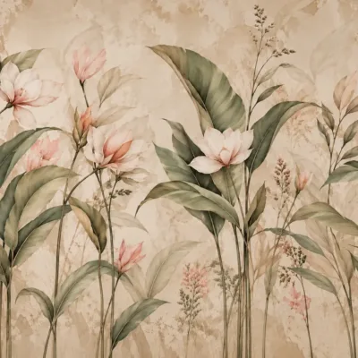 fototapeta-bezowa-botanika-beige-botanical-elegance-wzor-kwiatowe-liscie-szalwiowe-na-bezowym-tle