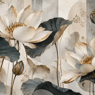 fototapeta-kremowe-lotosy-ivory-lotus-wzor-glowny