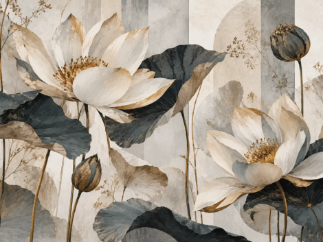 fototapeta-kremowe-lotosy-ivory-lotus-wzor-glowny