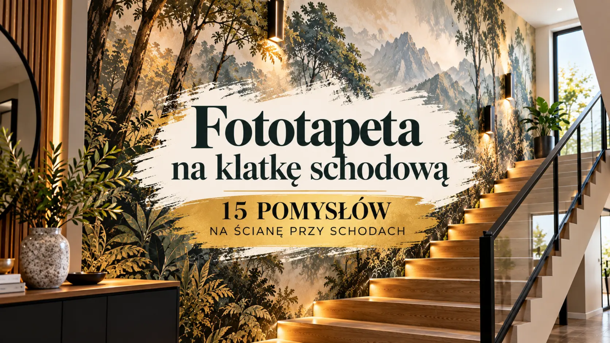 Fototapeta na klatkę schodową – 15 pomysłów na ścianę przy schodach