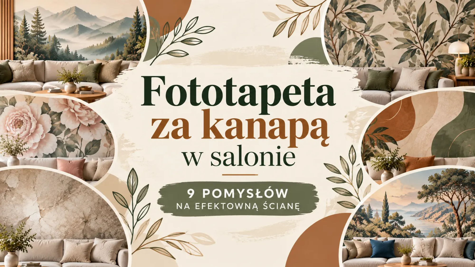 Fototapeta za kanapą w salonie – 9 pomysłów na efektowną ścianę